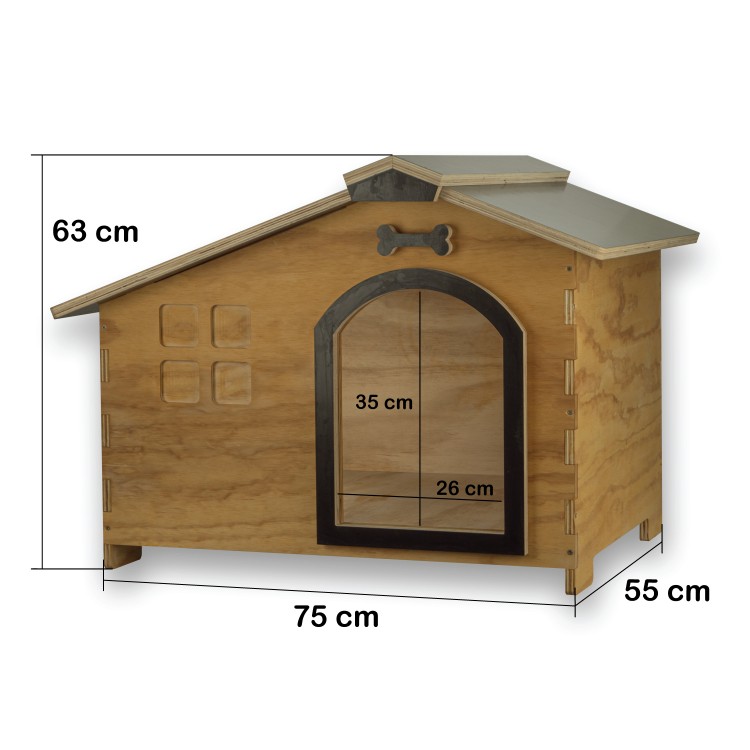 Casota de madeira Zenith Lite para cão
