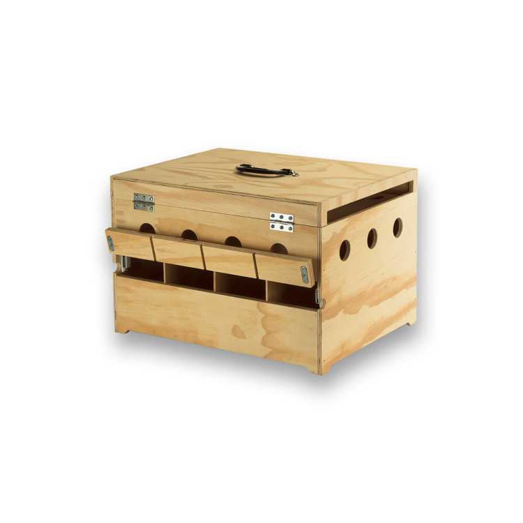 Transportadora de madeira Prestige com 4 compartimentos para Pombos