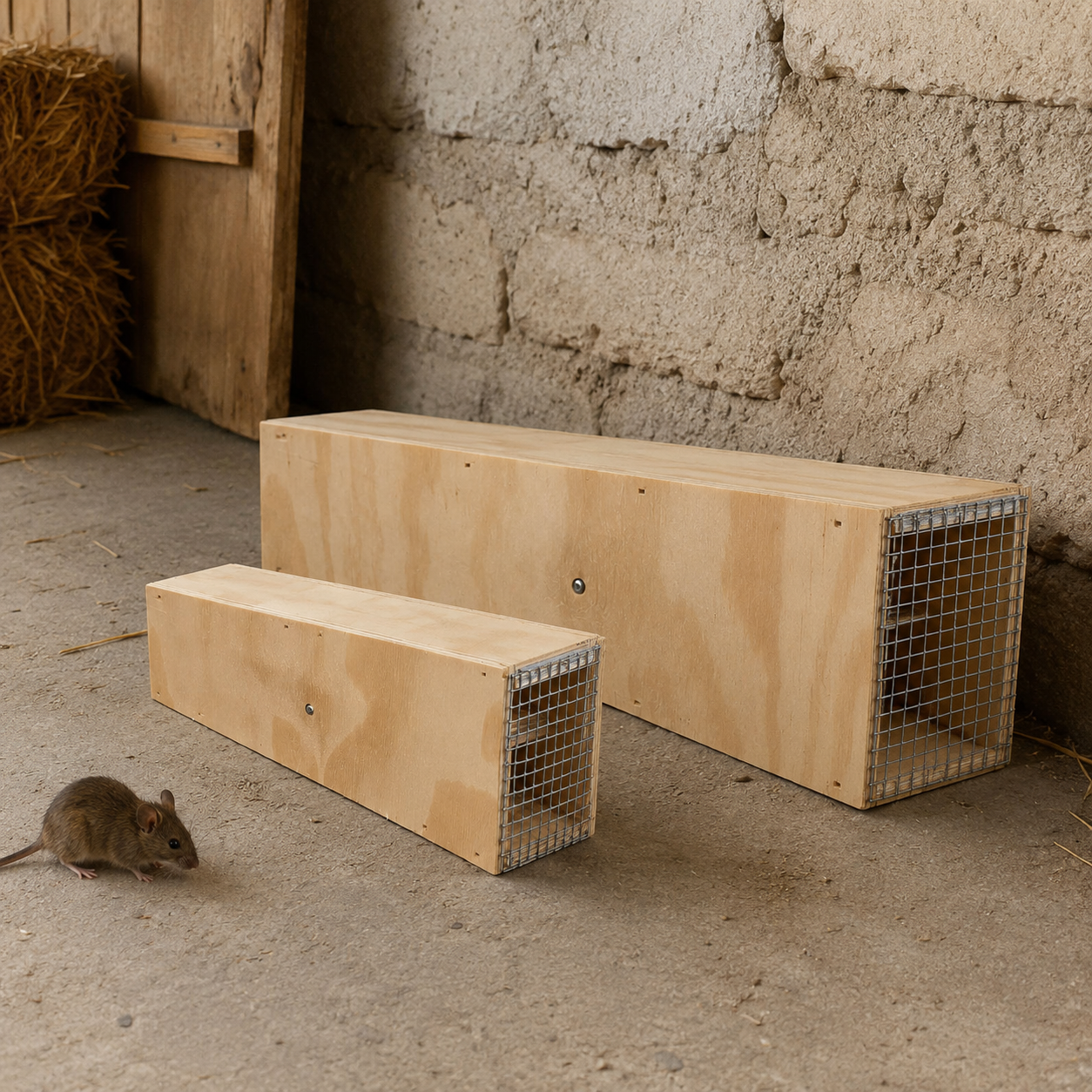 Armadilhas de madeira para ratos e ratazanas